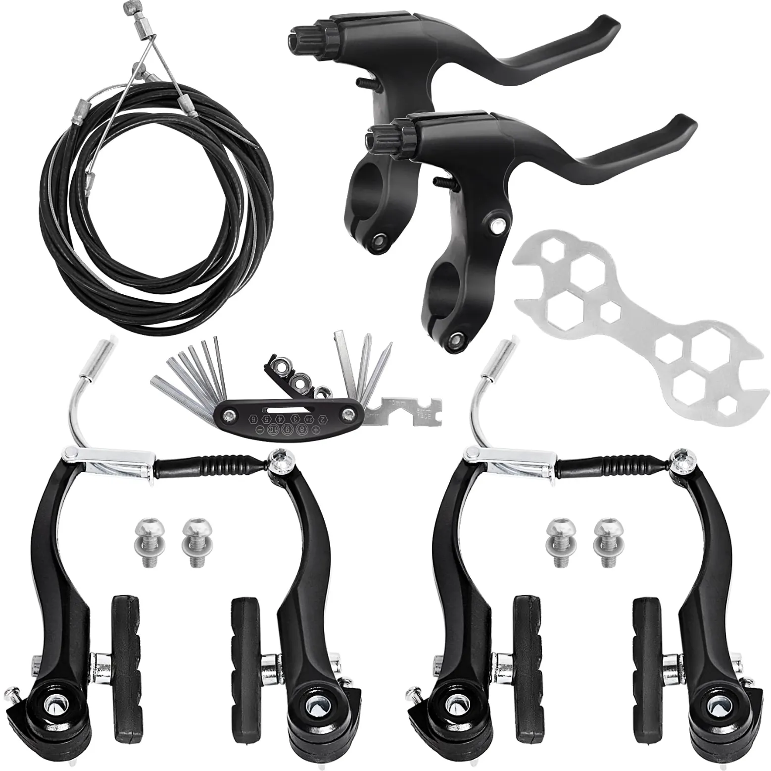 Complete Bicycle Brake Set (V-Brake / Disc Brake Options)