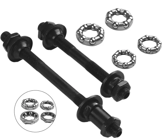 Bicycle Wheel Hub Axle Spindle (Front & Rear Set)